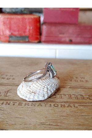 Vintage tasarım Firuze Taşlı anturaj pırlanta yüzük-2