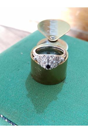 Vintage Tasarım Safir Taşlı Yüzük