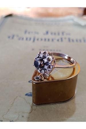 Vintage Tasarım Platin Modeli  Safir Taşlı Anturaj Yüzük