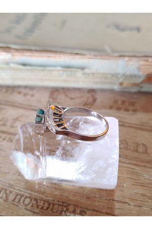 Salyangoz Modeli Vintage Tasarım Zümrüt Yüzük