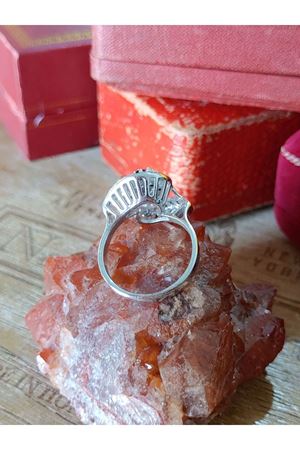 Salyangoz Modeli Vintage Yakut Safir Pırlanta Yüzük