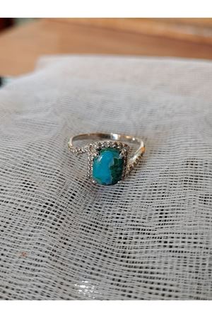 Vintage Tasarım Firuze Taşlı Anturaj Pırlanta Yüzük-3