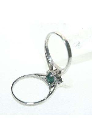 Özel Üretim iki Taraflı Pırlanta ve Firuze Kapşon Kesim Pırlanta Taşlı Çift İşlevli Yüzük