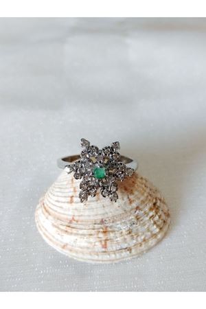 Vintage Tasarım Platin  Modeli Yıldız Temalı Pırlanta Yüzük