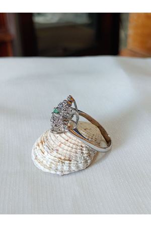 Vintage Tasarım Platin  Modeli Yıldız Temalı Pırlanta Yüzük