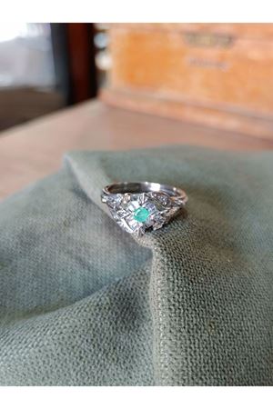 Vintage Tasarım Zümrüt Taşlı Yüzük