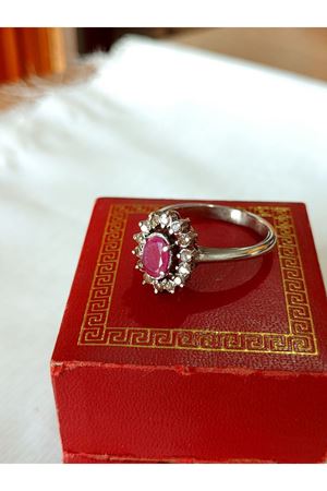 Vintage Tasarım Platin Modeli Pırlanta ve safir Taşlı Anturaj Yüzük 