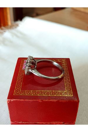 Vintage Tasarım Platin Modeli Pırlanta ve safir Taşlı Anturaj Yüzük 