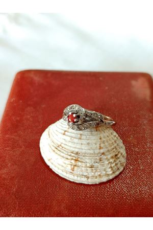 Vintage Tasarım Yakut Taşlı Yüzük