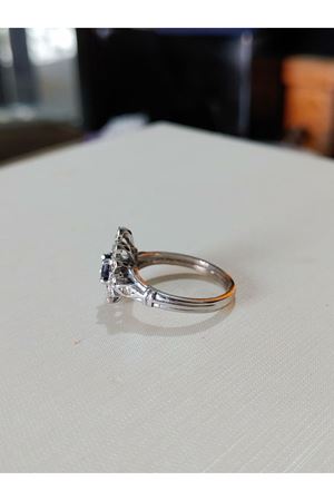 Vintage Tasarım Damla Temalı Safir Taşlı Yüzük