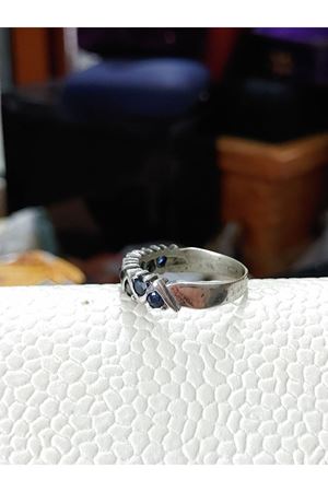  Vintage Tasarım Sekiz Taşlı Safir Yüzük