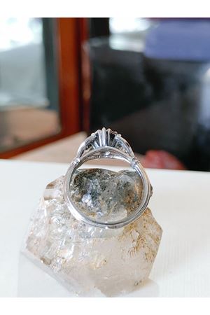 Platin Modeli Pırlanta Taşlı Vintage Tasarım Yüzük