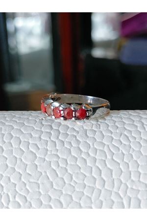 Vintage Tasarım Yedi Taşlı Yakut Yüzük