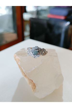 Vintage Tasarım Zümrütlü Salyangoz Yüzük