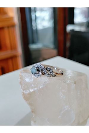 Vintage Tasarım Zümrütlü Salyangoz Yüzük