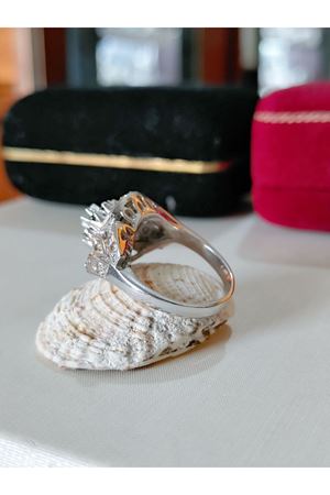 Vintage Tasarım Salyangoz Modeli Zümrüt, Safir ve Pırlanta Taşlı Yüzük