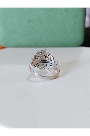 Vintage Tasarım Pırlanta Taşlı Yaprak Temalı Yüzük