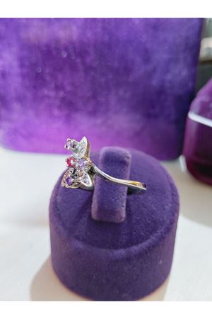 Vintage Tasarım Pırlanta,Ametist ve Yakut Taşlı Yüzük