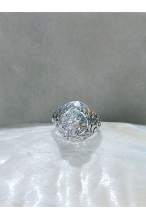 Vintage Tasarım Pırlanta Taşlı Kazayağı Yüzük