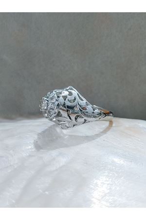 Vintage Tasarım Pırlanta Taşlı Kazayağı Yüzük