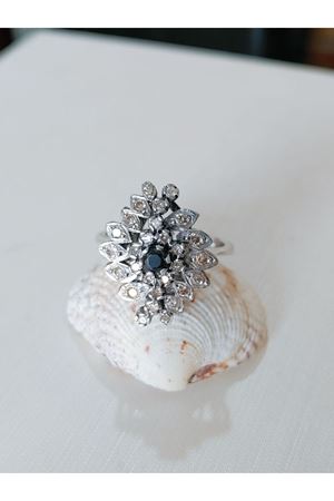 Vintage Tasarım Pırlanta Taşlı Yaprak Temalı Yüzük