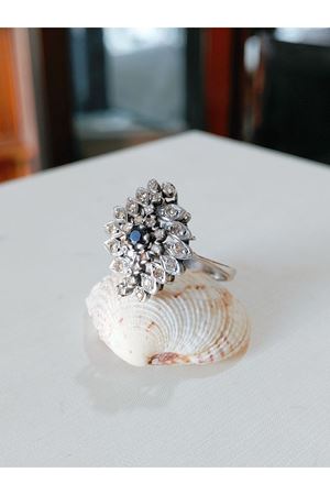 Vintage Tasarım Pırlanta Taşlı Yaprak Temalı Yüzük