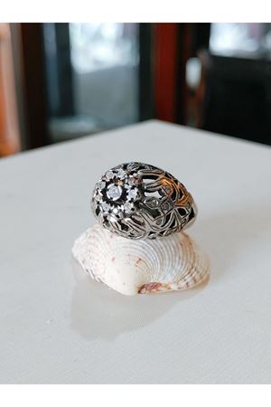 Vintage Tasarım Pırlanta Çok Taşlı Kazayağı Yüzük