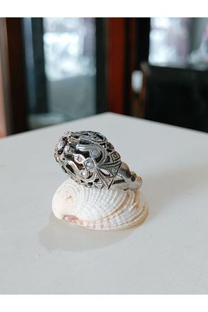 Vintage Tasarım Pırlanta Çok Taşlı Kazayağı Yüzük