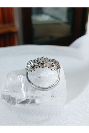 Vintage Tasarım Yakut ve Zümrüt Taşlı Çiçek Bahçesi Yüzük