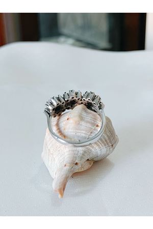 Vintage Tasarım Yakut ve Zümrüt Taşlı Çiçek Bahçesi Yüzü-2