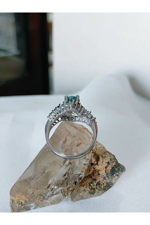 Vintage Tasarım Safir ve Zümrüt Taşlı Salyangoz Yüzük