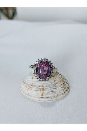 Vintage Tasarım Pırlanta ve Ametist Taşlı Yüzük