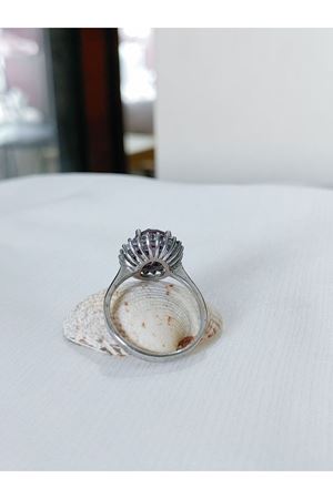 Vintage Tasarım Pırlanta ve Ametist Taşlı Yüzük