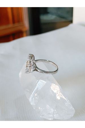 Vintage Tasarım Pırlanta Taşlı Yüzük