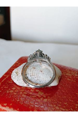 Vintage Tasarım Pırlanta ve Zümrüt Taşlı Yüzük