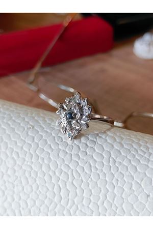 Vintage Tasarım Pırlanta ve Safir Taşlı Yüzük