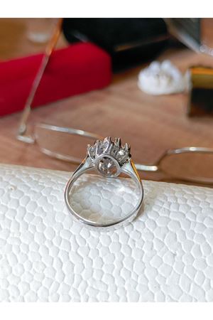 Vintage Tasarım Pırlanta ve Safir Taşlı Yüzük