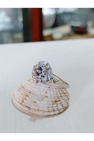 Vintage Tasarım Pırlanta Taşlı Salyangoz Yüzük