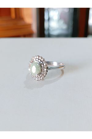 Vintage Tasarım Pırlanta ve Zümrüt Taşlı Yüzük