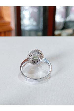 Vintage Tasarım Pırlanta ve Zümrüt Taşlı Yüzük