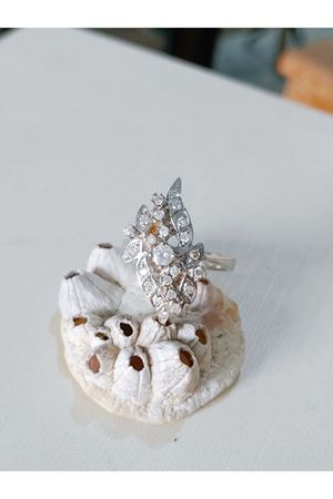 Vintage Tasarım Pırlanta Taşlı MekikYüzük