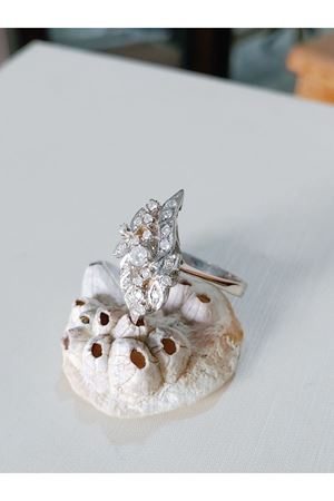 Vintage Tasarım Pırlanta Taşlı MekikYüzük