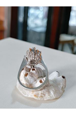 Vintage Tasarım Pırlanta Taşlı MekikYüzük