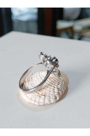 Vintage Tasarım Pırlanta ve Safir Taşlı Yüzük