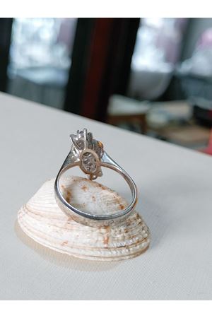 Vintage Tasarım Pırlanta ve Safir Taşlı Yüzük