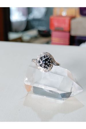 Vintage Tasarım Pırlanta ve Safir Taşlı Salyangoz Yüzük