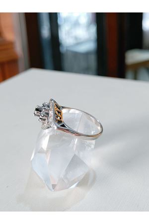 Vintage Tasarım Pırlanta ve Safir Taşlı Salyangoz Yüzük