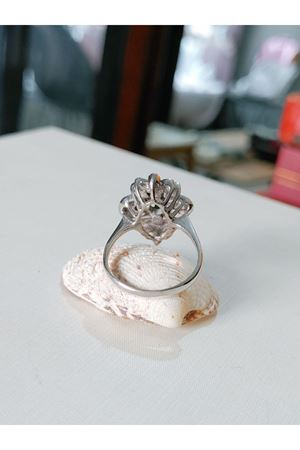 Vintage Tasarım Pırlanta ve Zümrüt Taşlı Mekik Yüzük