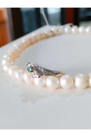 Vintage Tasarım Pırlanta ve Zümrüt Taşlı Yüzük