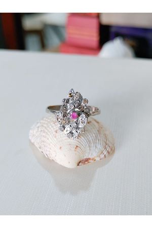 Vintage Tasarım Pırlanta ve Yakut Taşlı Yüzük